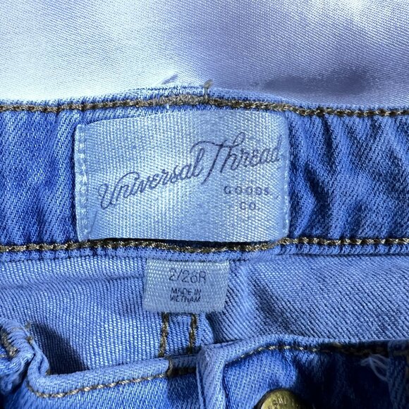 Universal Thread Women's Jeans, Denim Distressed High Rise Skinny, Button Fly - Picture 4 of 4